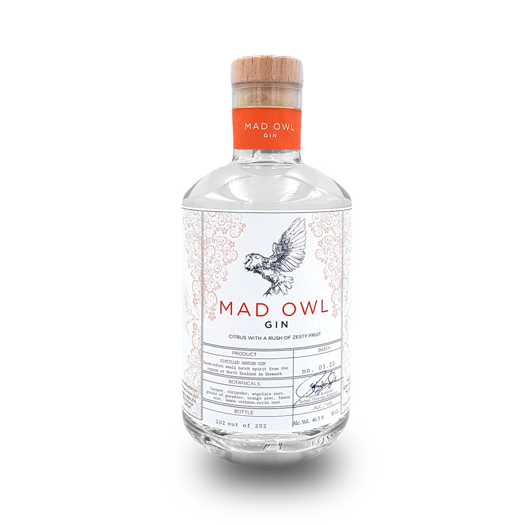Thornæs Destilleri Mad Owl Gin Citrus - 45,3% -  50cl - Danmark