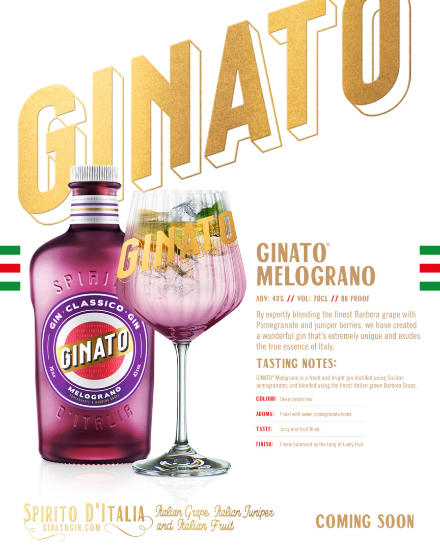 Billede af Ginato Melograno som cocktail med en smagsoversigt