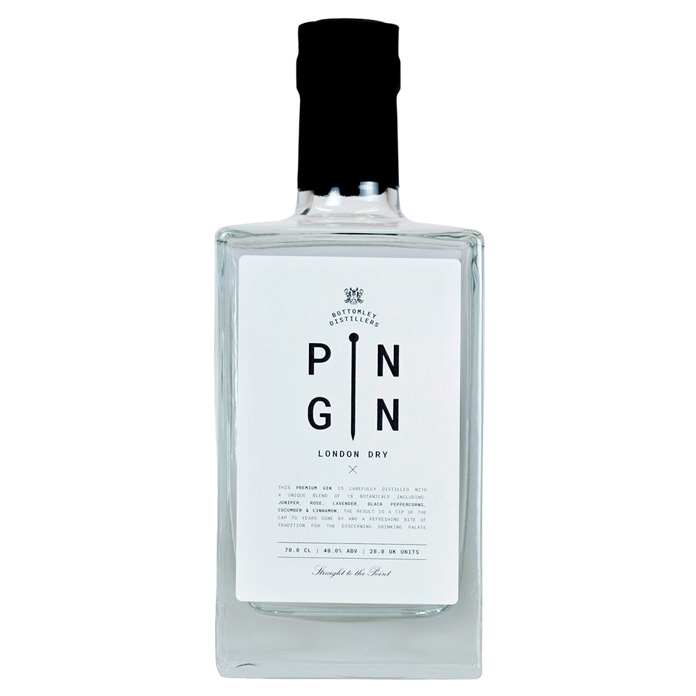 Bottomley Distillers Pin Gin London Dry - 40% -  70cl - Engelsk Gin