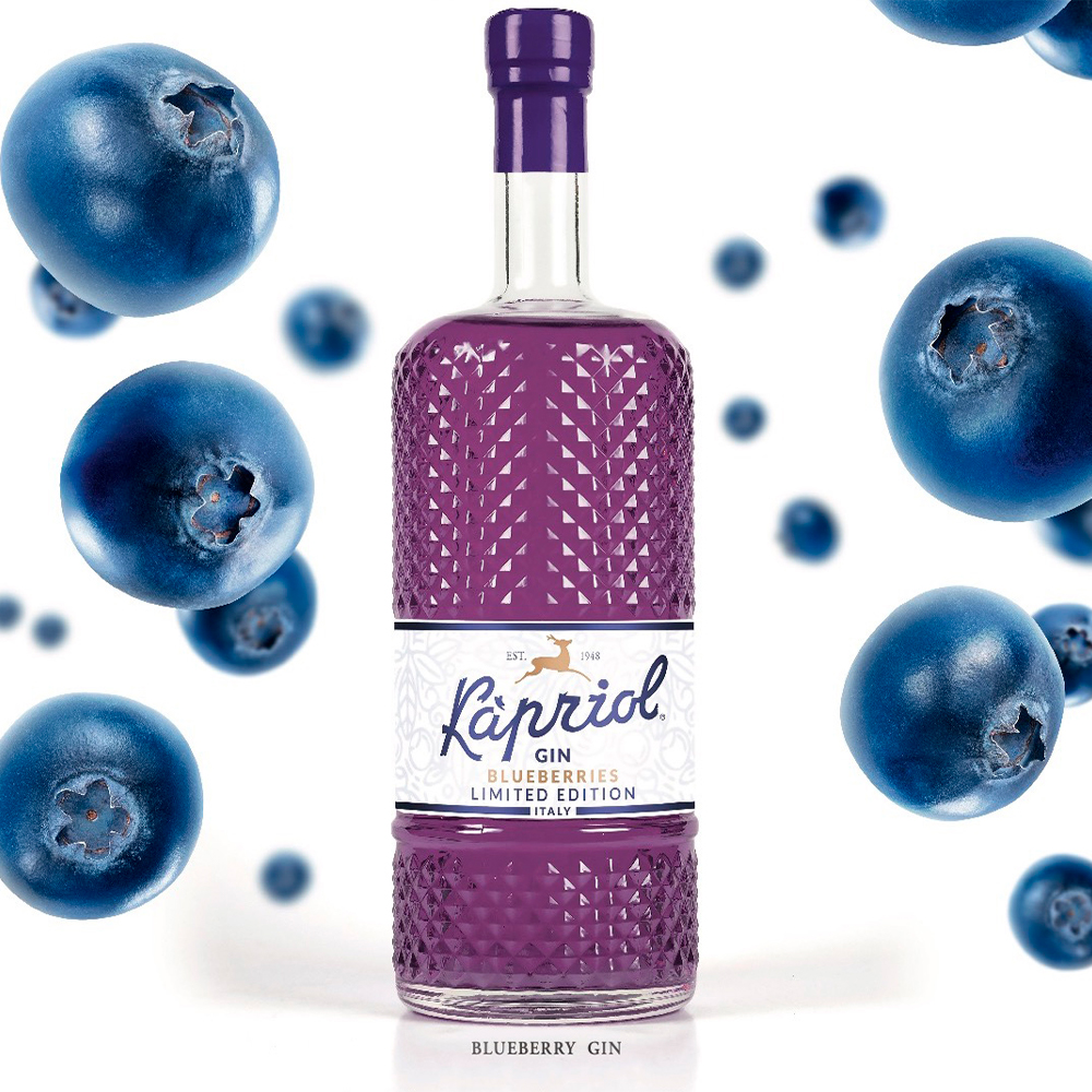 Kapriol Blueberries Gin Limited Edition - 40,7% -  70cl - Italiensk Gin