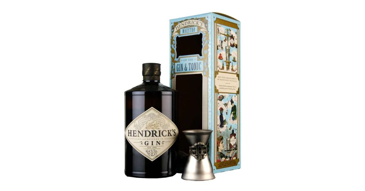Hendricks Gin og Jigger Gaveæske hos Ginbutikken.dk Ginsite nr.1