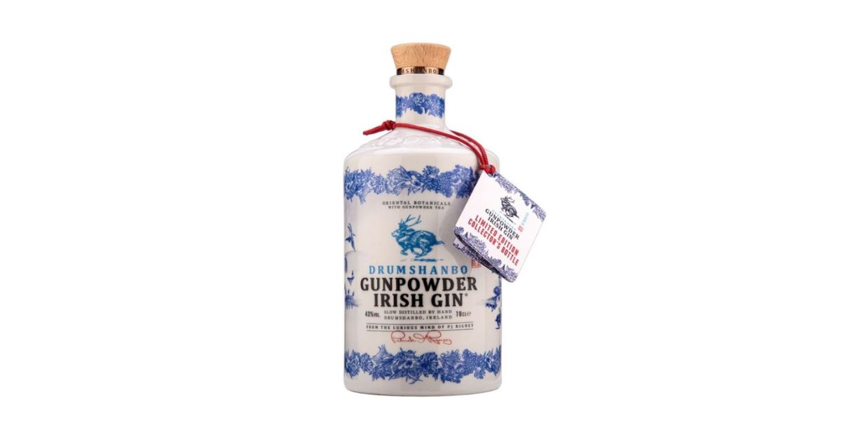 Drumshanbo Gunpowder Irish Gin Ceramic Bottle hos Ginbutikken.dk