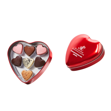 Valentins Metal Hjerte med 7 stk
